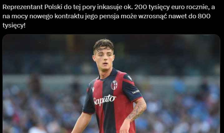 HIT! Tyle ma teraz ZARABIAĆ Kacper Urbański w Bologni!